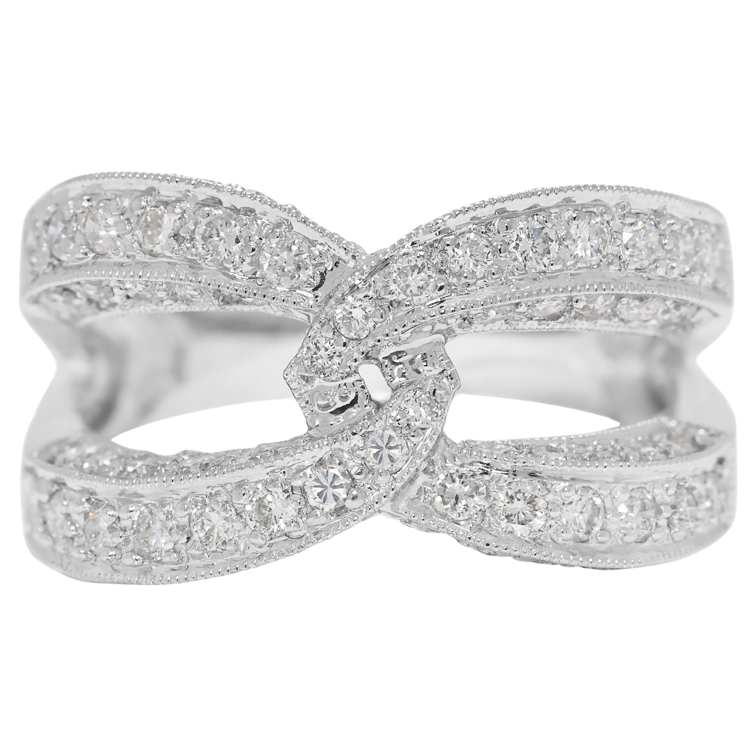 Dazzling 0.74ct Natural Diamond Infinity Ring in 18K White Gold