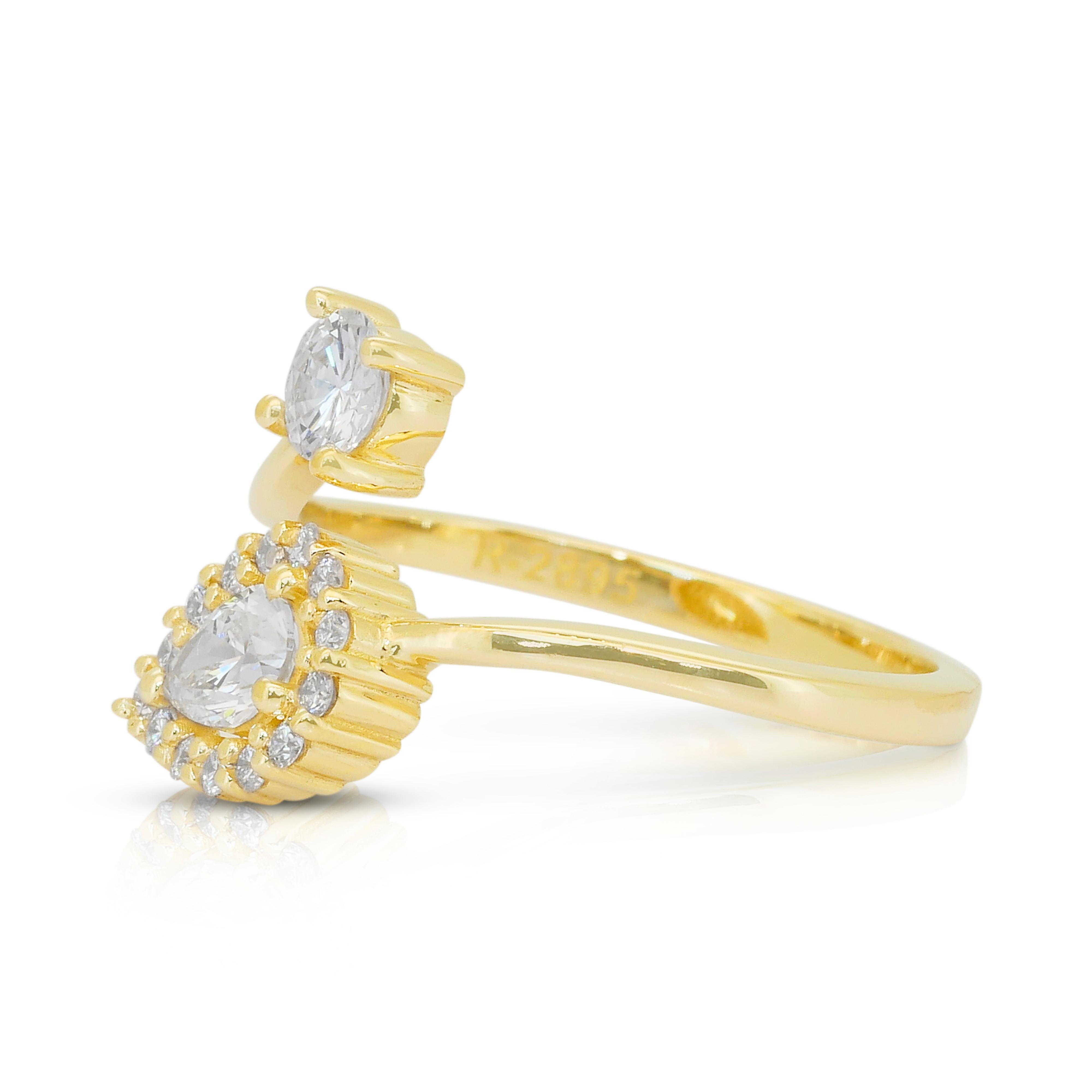 Deslumbrante Anillo de Diamantes Naturales de 0,78ct en Oro Blanco de 14k - Certificado IGI en Nuevo estado para la venta en רמת גן, IL