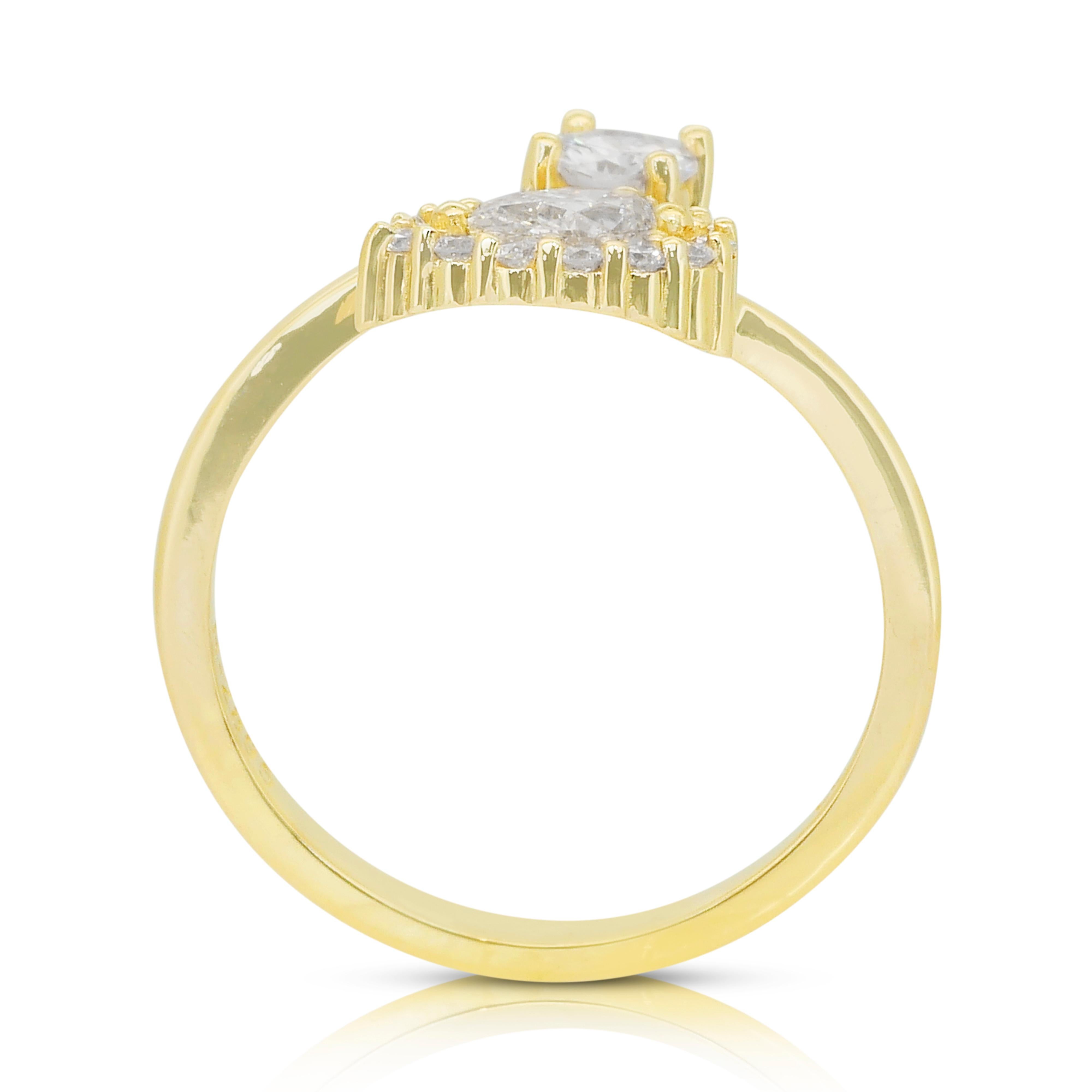 Deslumbrante Anillo de Diamantes Naturales de 0,78ct en Oro Blanco de 14k - Certificado IGI en venta 4