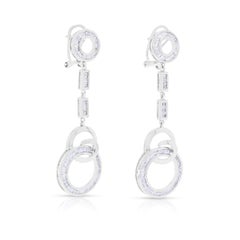 Dazzling 0.79ct Taper Diamond Drop Earrings in 18K White Gold