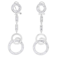 Dazzling 0.79ct Taper Diamond Drop Earrings in 18K White Gold