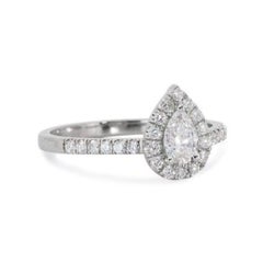 Dazzling 0.7ct Pear Diamond Ring in 18K White Gold