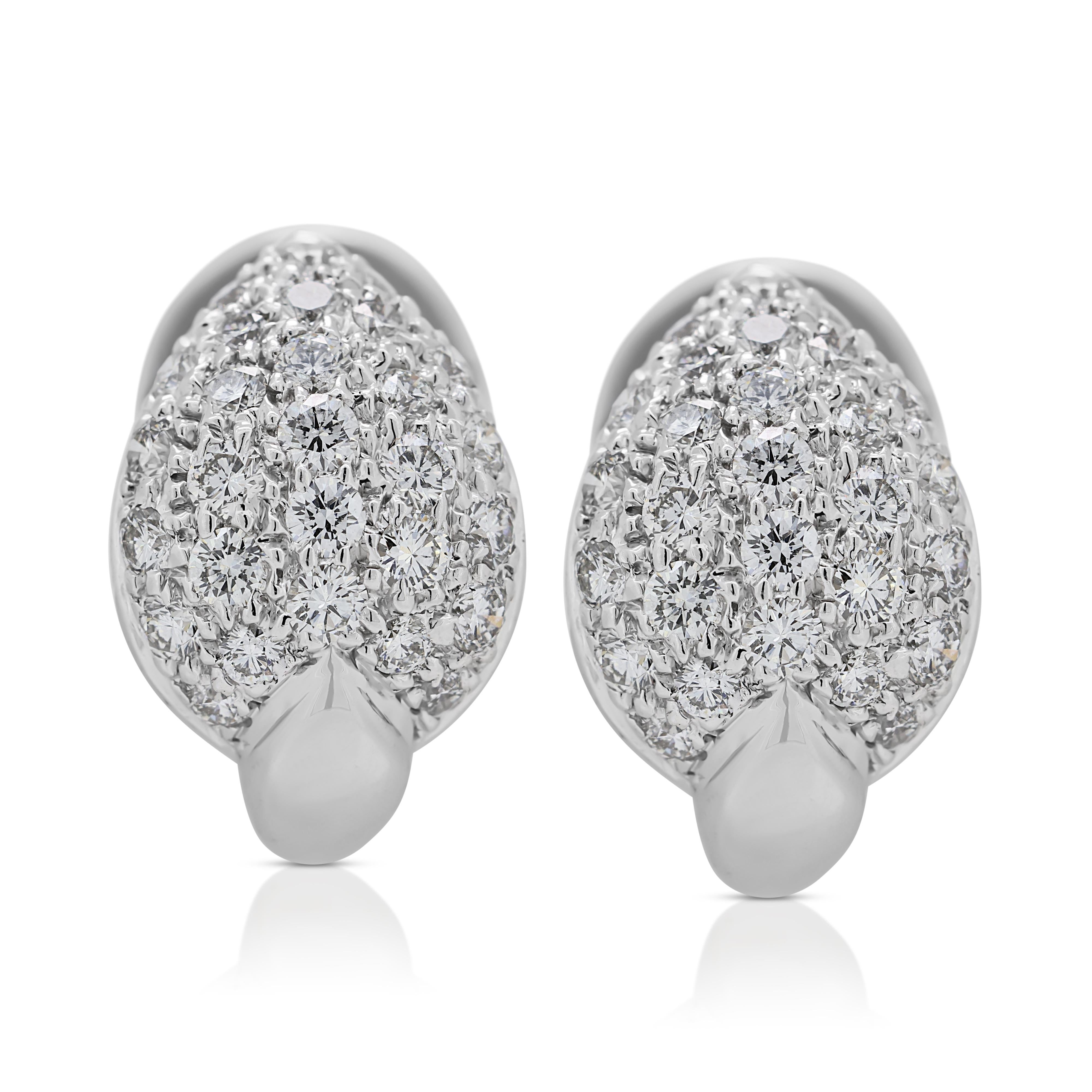 Dazzling 0.84ct Natural Diamond Stud Earrings in 18K White Gold