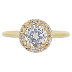 Dazzling 0.95 Carat Round Brilliant Natural Diamond Ring