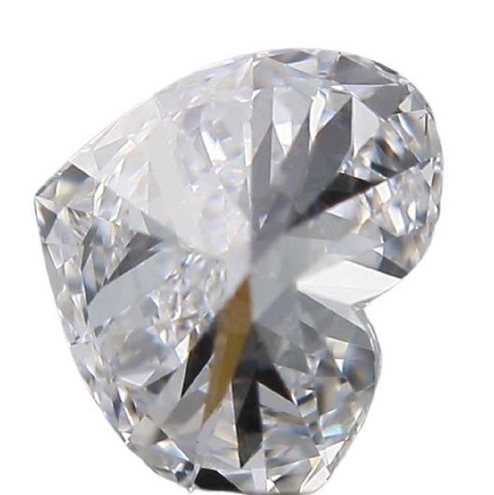 Women's or Men's Dazzling 1 Pc Natural Diamond 0.55 Ct  Heart  D VVS2, GIA Certificate For Sale