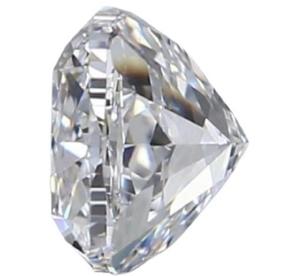 One shimmering and sparkling modified Brilliant Cushion cut diamond in a 1.01 carat D VVS2 with excellent polish and very good symmetry. This diamond has the whitest possible color grading. This diamond comes with GIA Certificate and laser