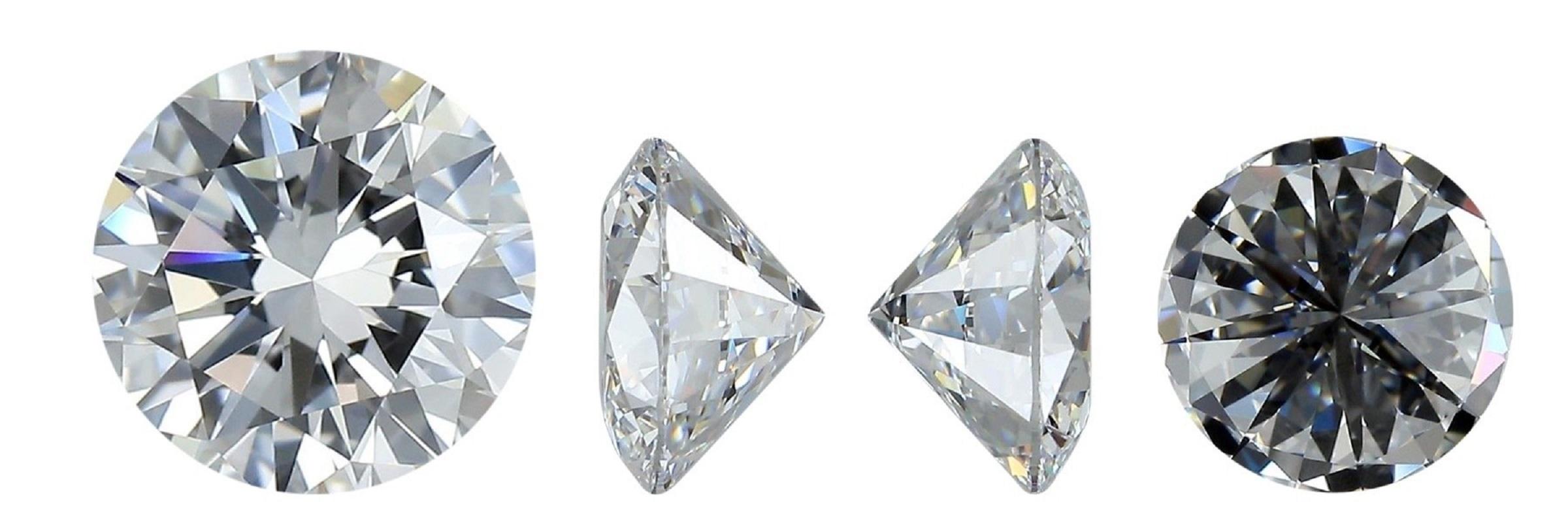 Éblouissant 1 pièce diamant naturel de 0,54 carat  Certificat GIA rond D VVS1 en vente 1
