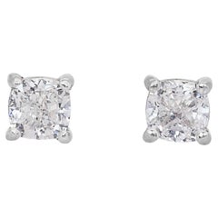 Dazzling 1.00ct Diamonds Stud Earrings in 18k White Gold - GIA Certified