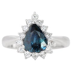 Dazzling 1.00ct Pear-Cut Sapphire Ring in 18k White Gold