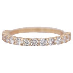 Dazzling 1.01ct Diamonds Half-Eternity Ring in 18k Yellow Gold - IGI Certified