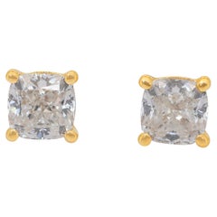 Dazzling 1.01ct Diamonds Stud Earrings in 18k Yellow Gold - IGI Certified