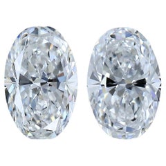 Dazzling 1.01ct Ideal Cut Pair of Oval-Shaped Diamonds - GIA Certified