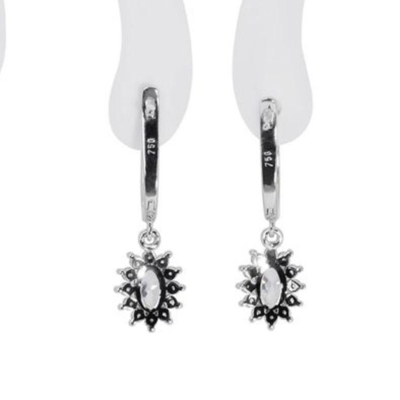 Dazzling 1.01ct Oval Diamond Earrings in 18K White Gold For Sale 1