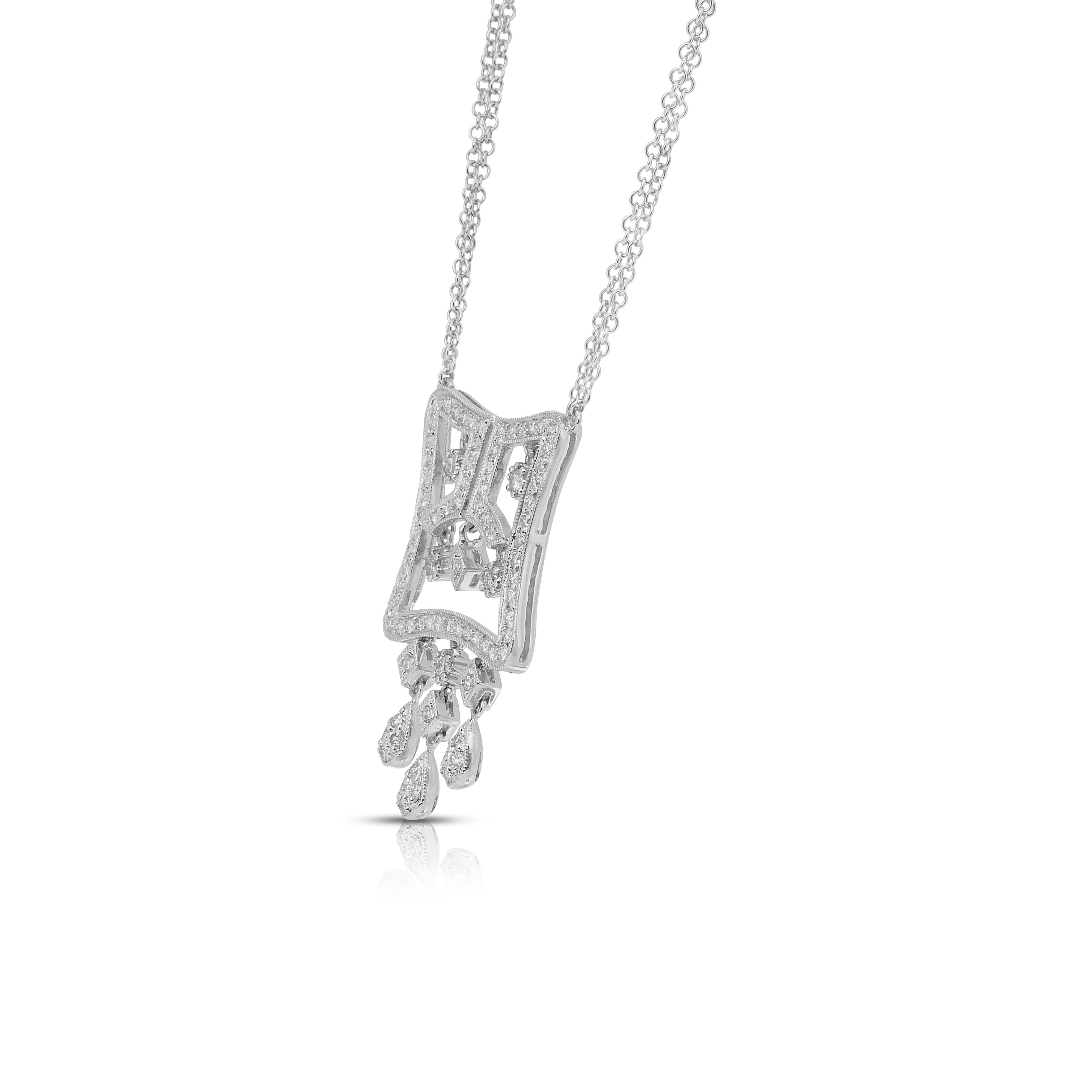 Collier éblouissant de 1,03ct de diamants en or blanc 18k - certifié IGI en vente 1