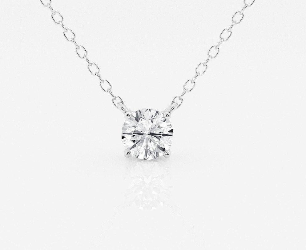 Dazzling 1.05ct Diamond Solitaire Necklace in 18k White Gold - GIA Certified 1