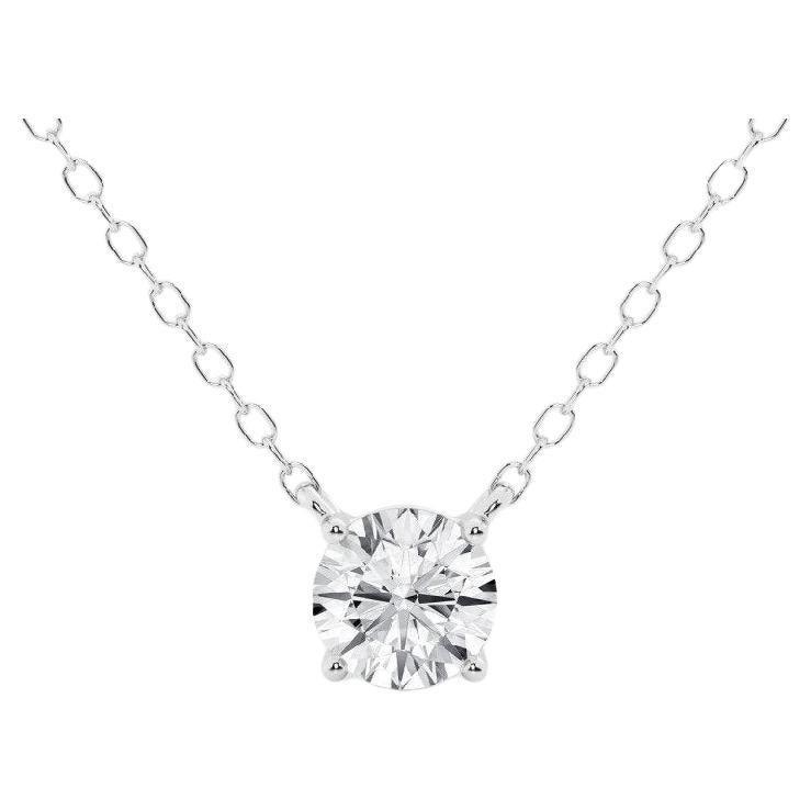 Dazzling 1.05ct Diamond Solitaire Necklace in 18k White Gold - GIA Certified For Sale
