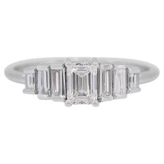 Dazzling 1.05ct Diamonds 7-Stone Ring in 18k White Gold - IGI Certified