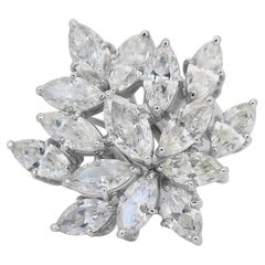 Deslumbrante Anillo de Cóctel de Diamantes de 10,80 ct en Oro Blanco de 18k - Certificado IGI