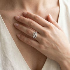 Abbagliante anello con diamanti naturali da 1,08 carati in oro bianco 14K