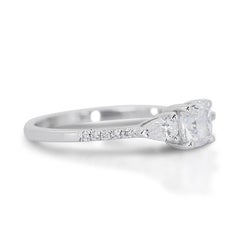 Dazzling 1.17ct Double Excellent Ideal Cut Diamonds 3-Stone Ring