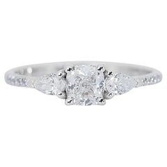 Dazzling 1.17ct Double Excellent Ideal Cut Diamonds 3-Stone Ring