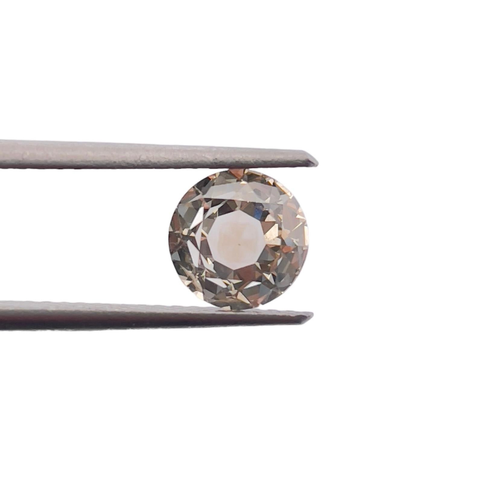 Dazzling 1.18 Carat Old Miner Rose Cut Champagne VS2 Natural Diamond In Good Condition In New York, NY