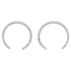 Créoles éblouissantes en or blanc 18 carats et diamants 1,20 carat, certifiées IGI