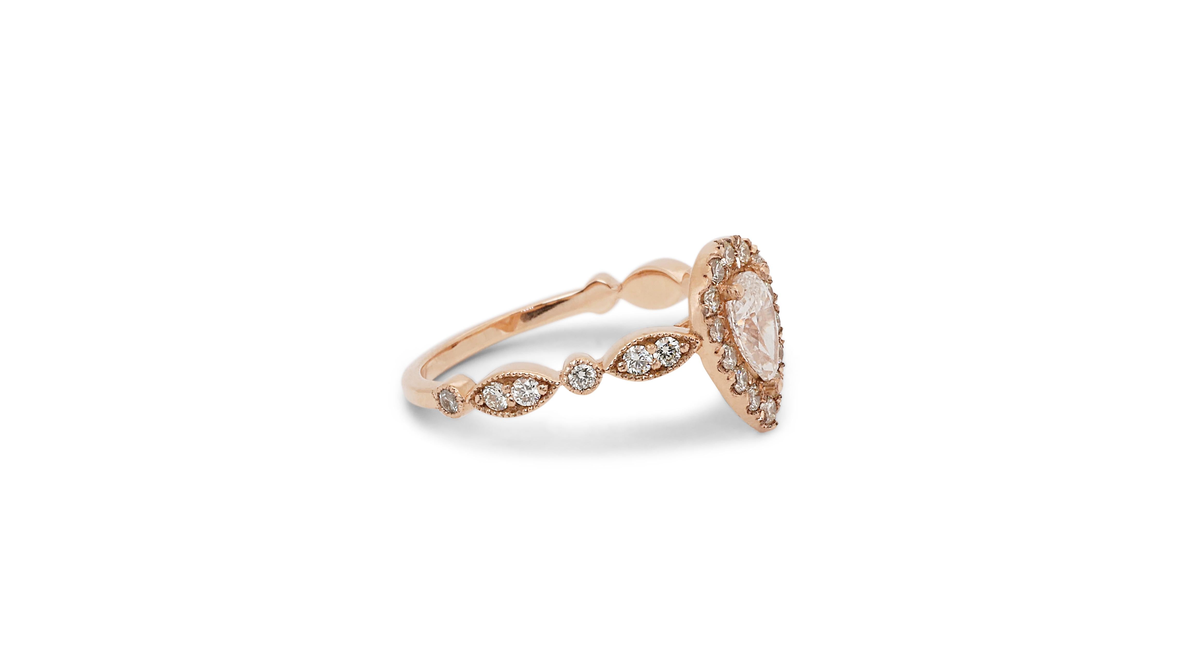Dazzling 1.21ct Double Excellent Ideal Cut Diamond Halo Ring - GIA Certified For Sale 1
