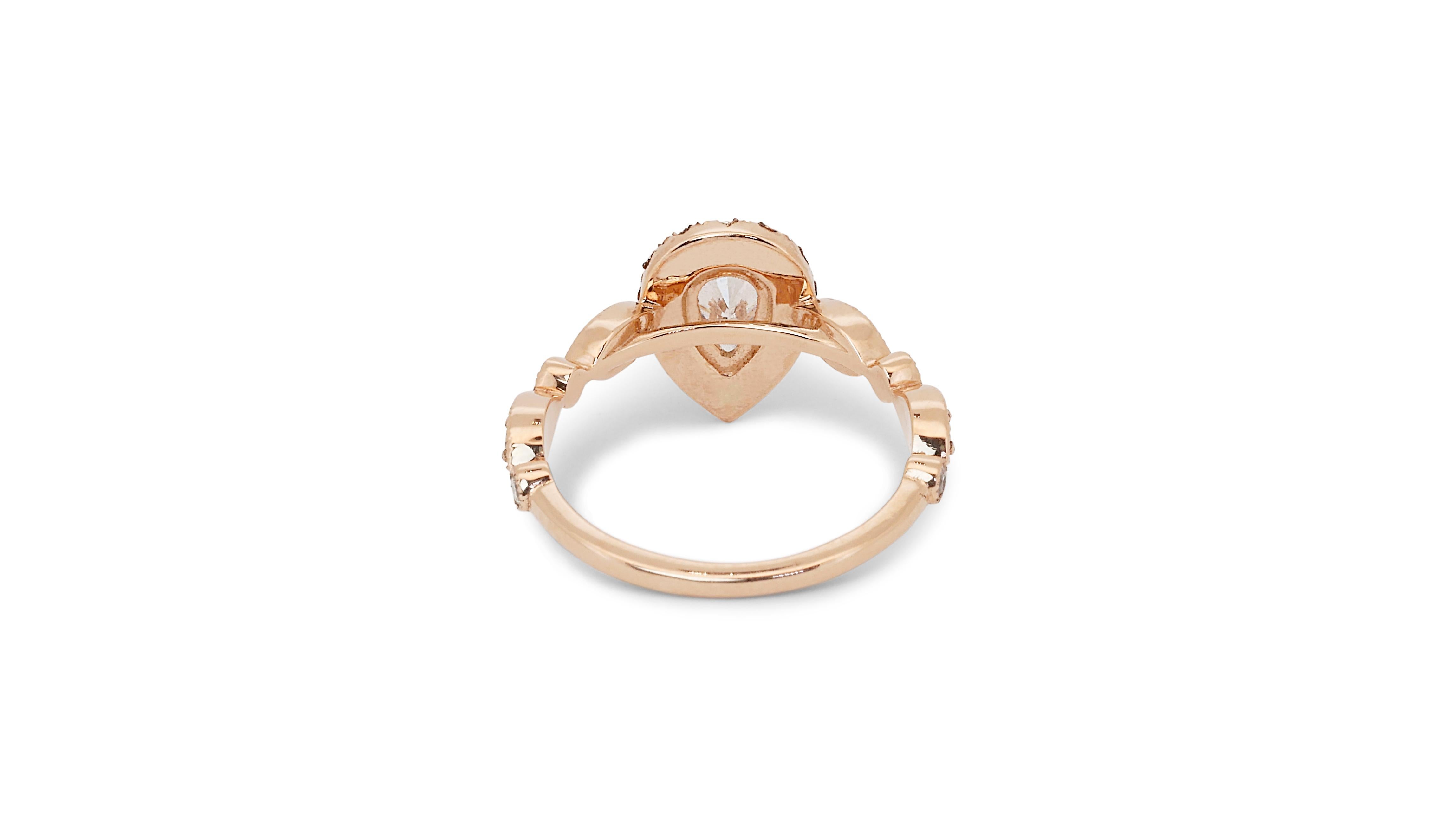 Dazzling 1.21ct Double Excellent Ideal Cut Diamond Halo Ring - GIA Certified For Sale 3