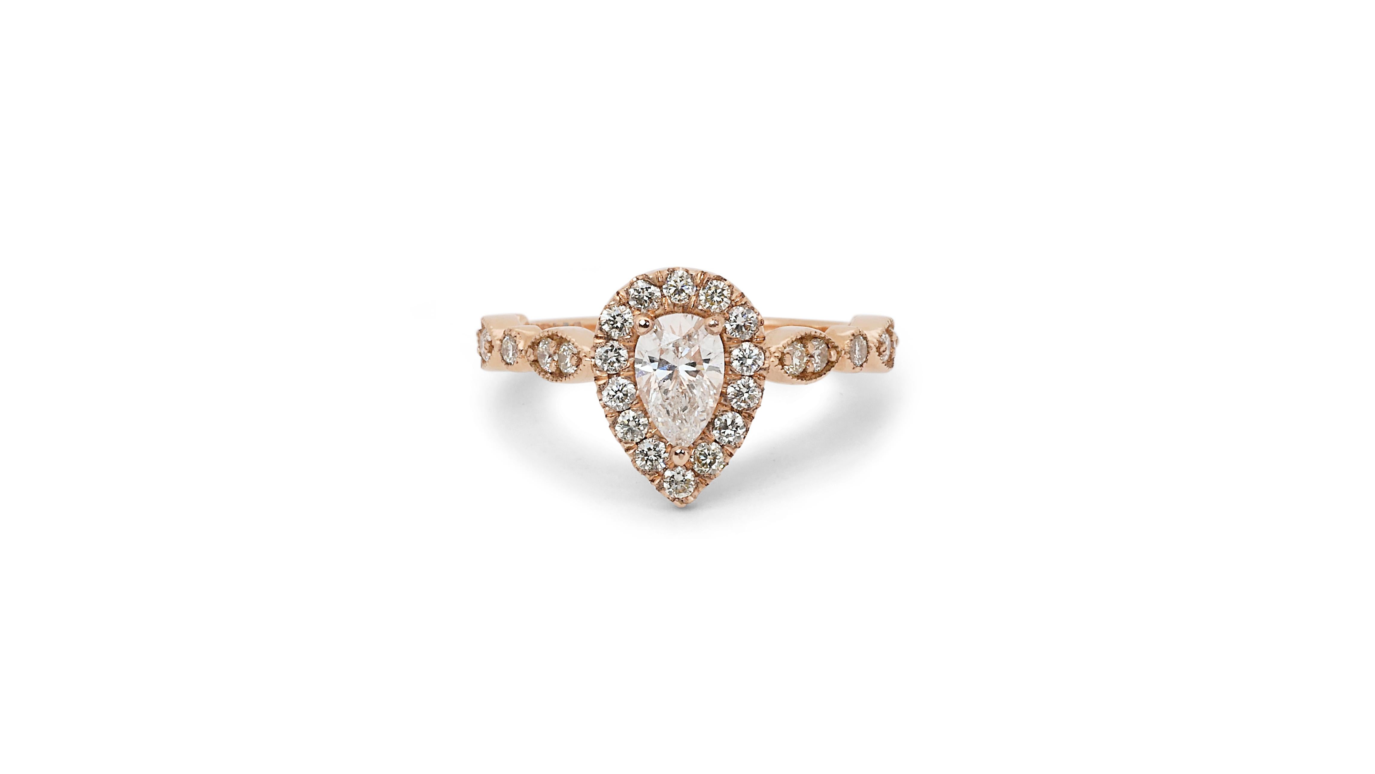 Dazzling 1.21ct Double Excellent Ideal Cut Diamond Halo Ring - GIA Certified For Sale 4