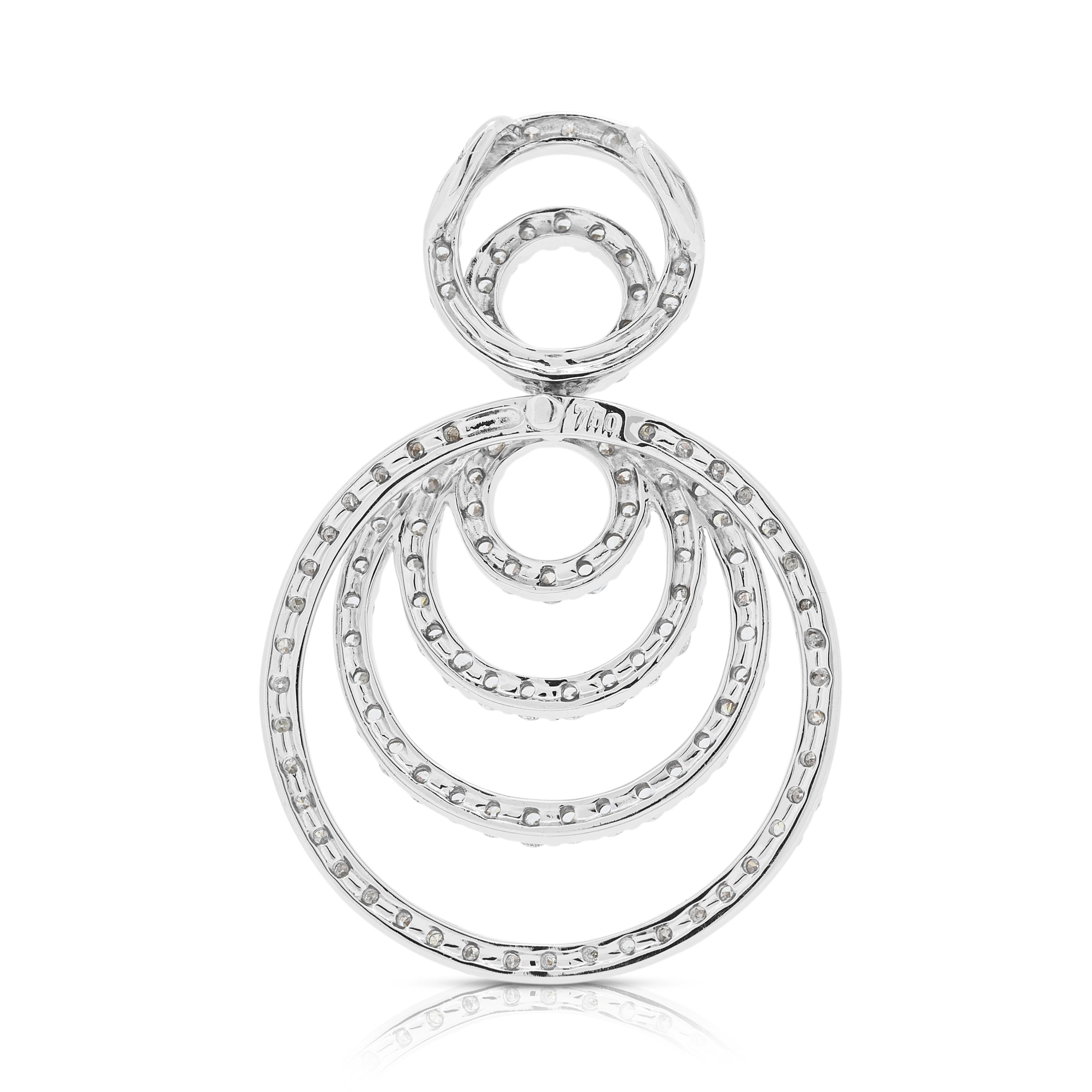 Dazzling 1.21ct Natural Diamonds Pendant in 18K White Gold For Sale 1