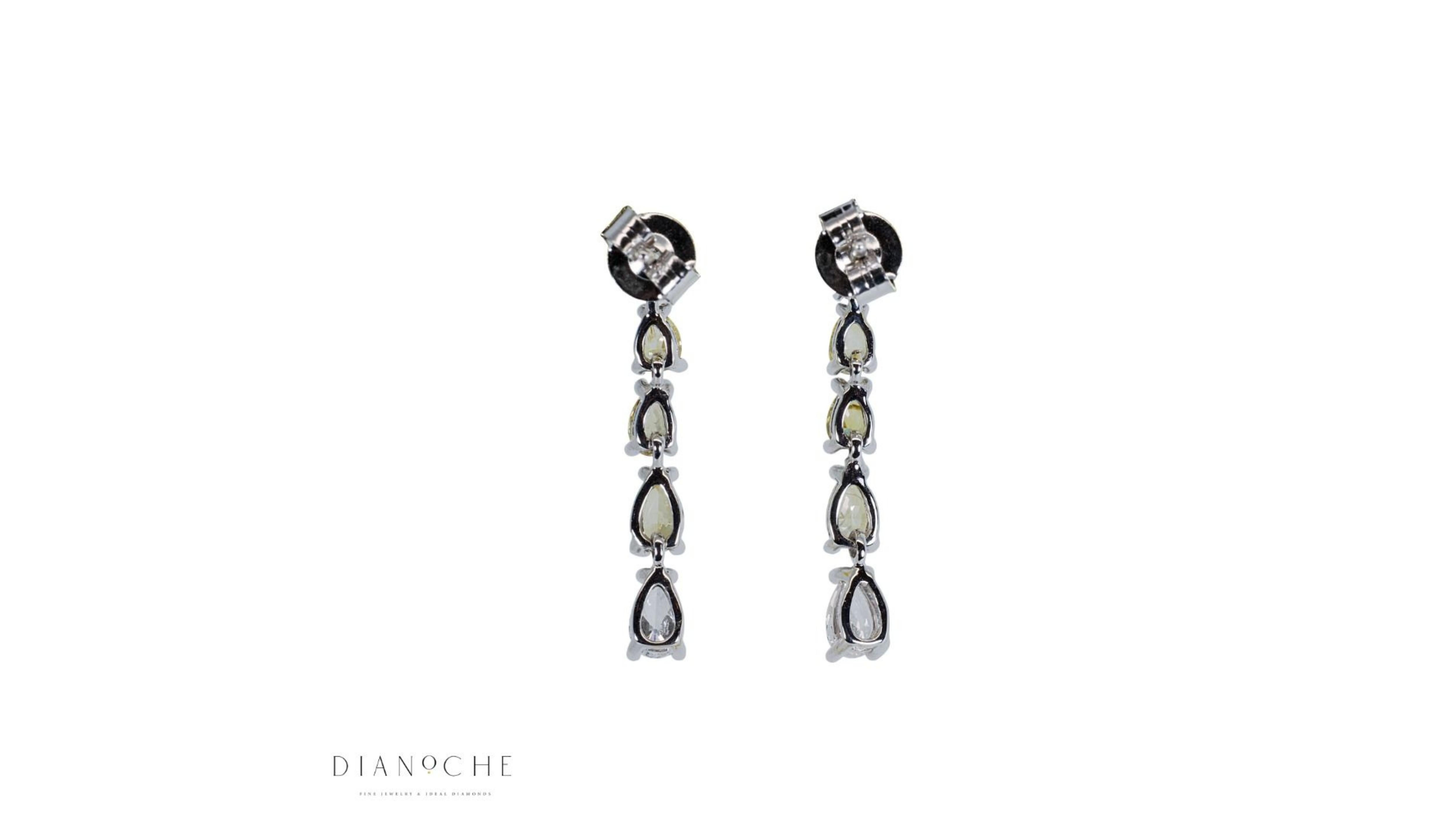 Women's Dazzling 1.24ct. Pear Brilliant Dangling Diamond Earrings For Sale