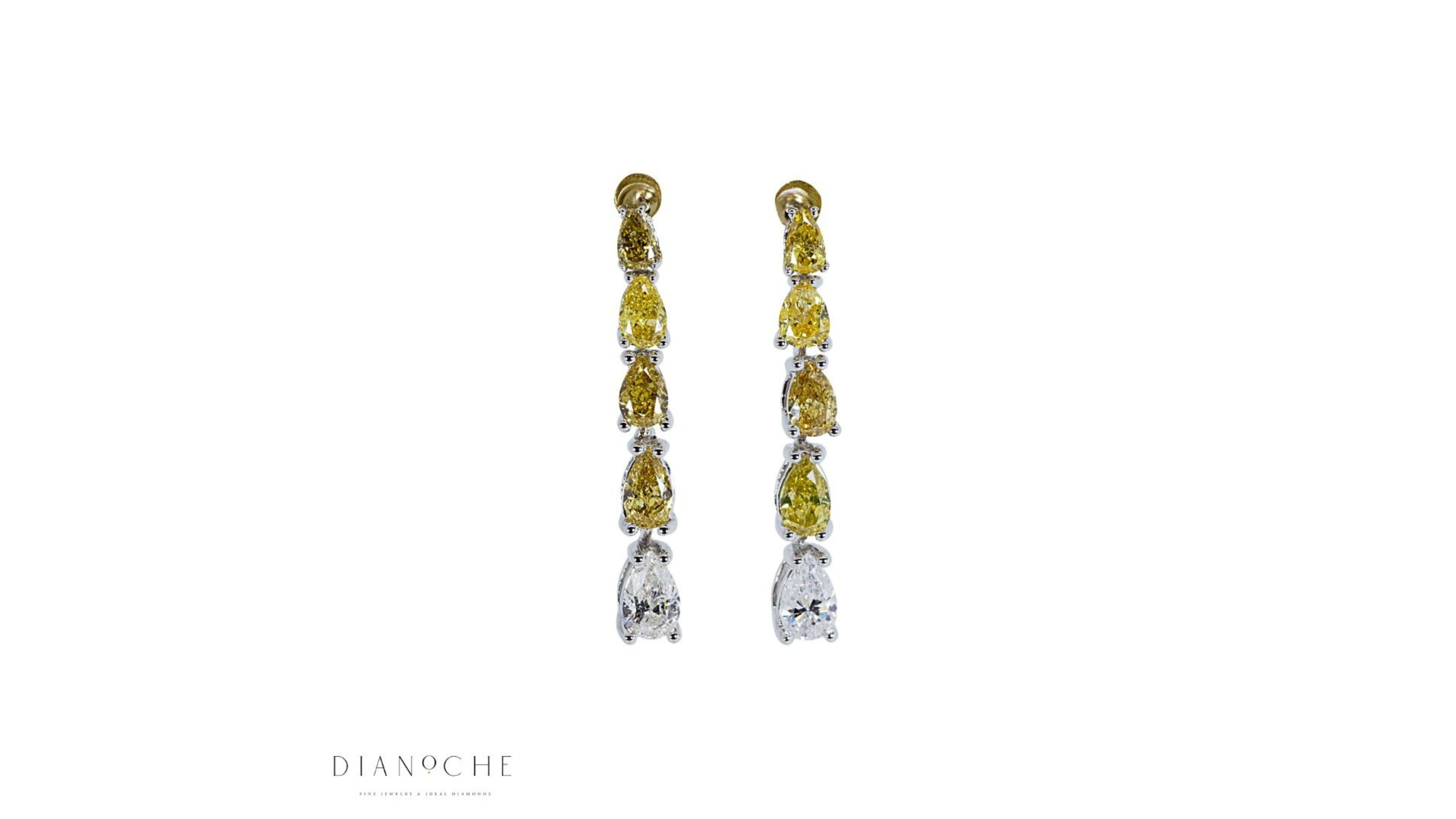 Dazzling 1.24ct. Pear Brilliant Dangling Diamond Earrings For Sale 1