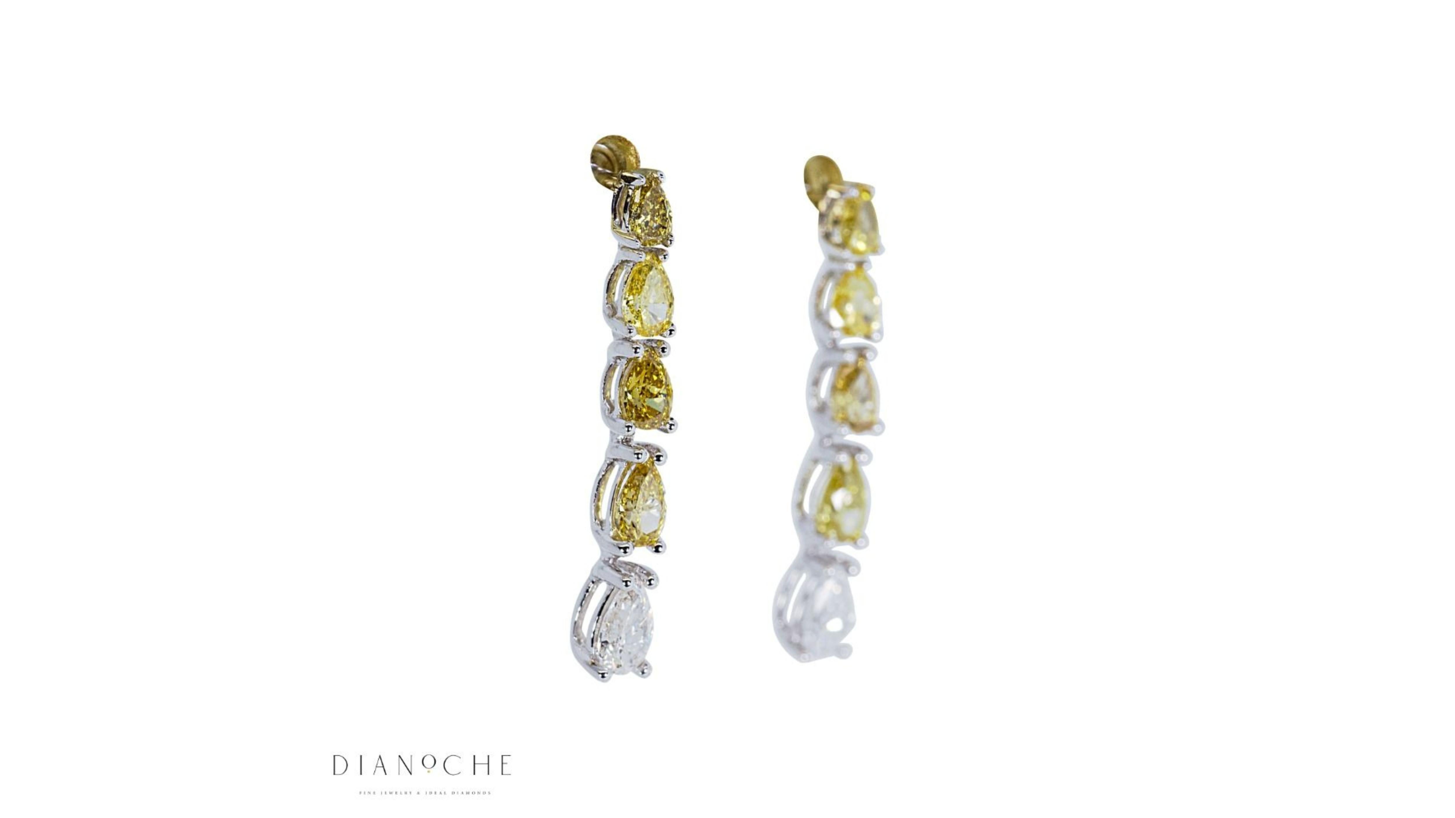 Dazzling 1.24ct. Pear Brilliant Dangling Diamond Earrings For Sale 2