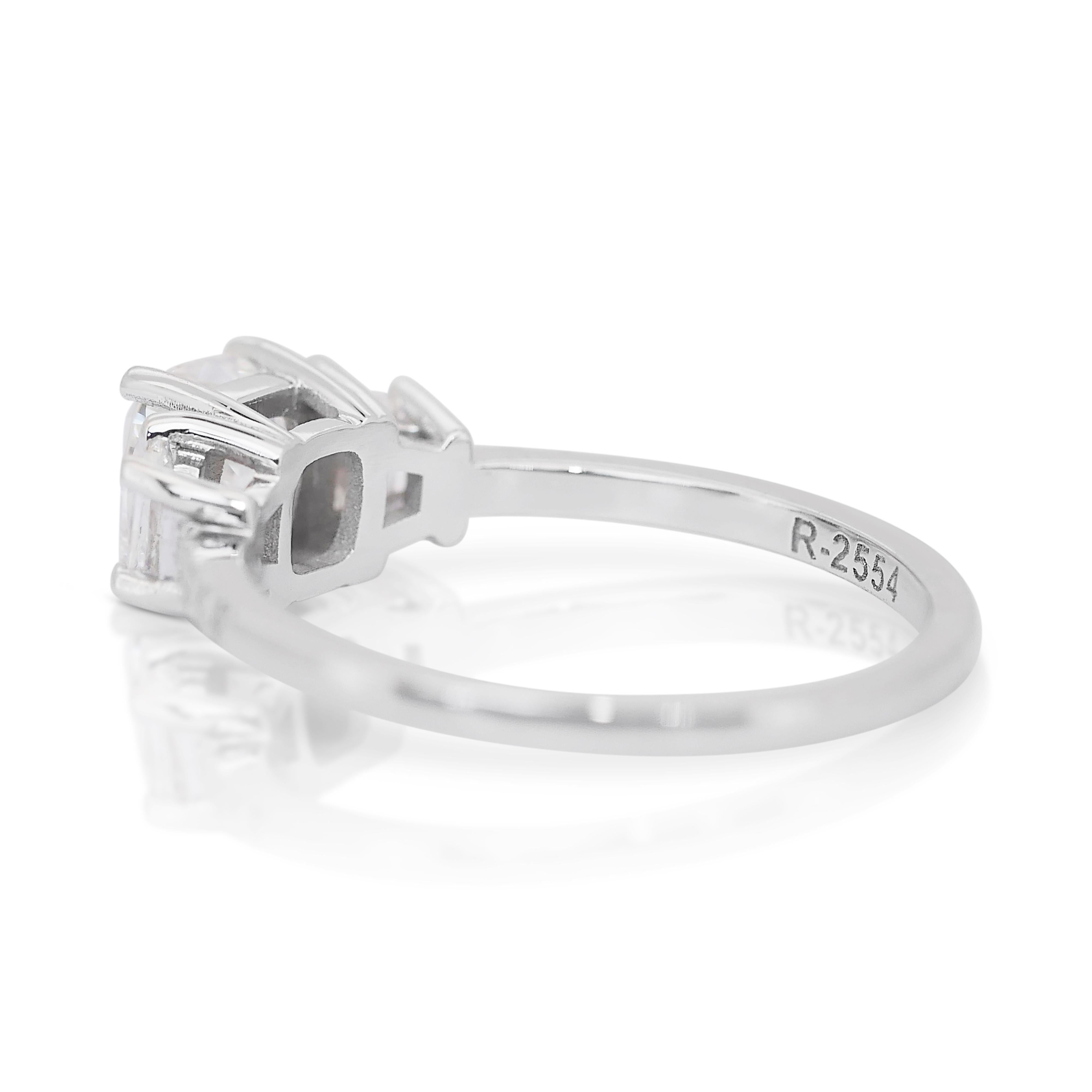 Cushion Cut Dazzling 1.30ct Diamonds Ring in 18k White Gold - IGI Certified