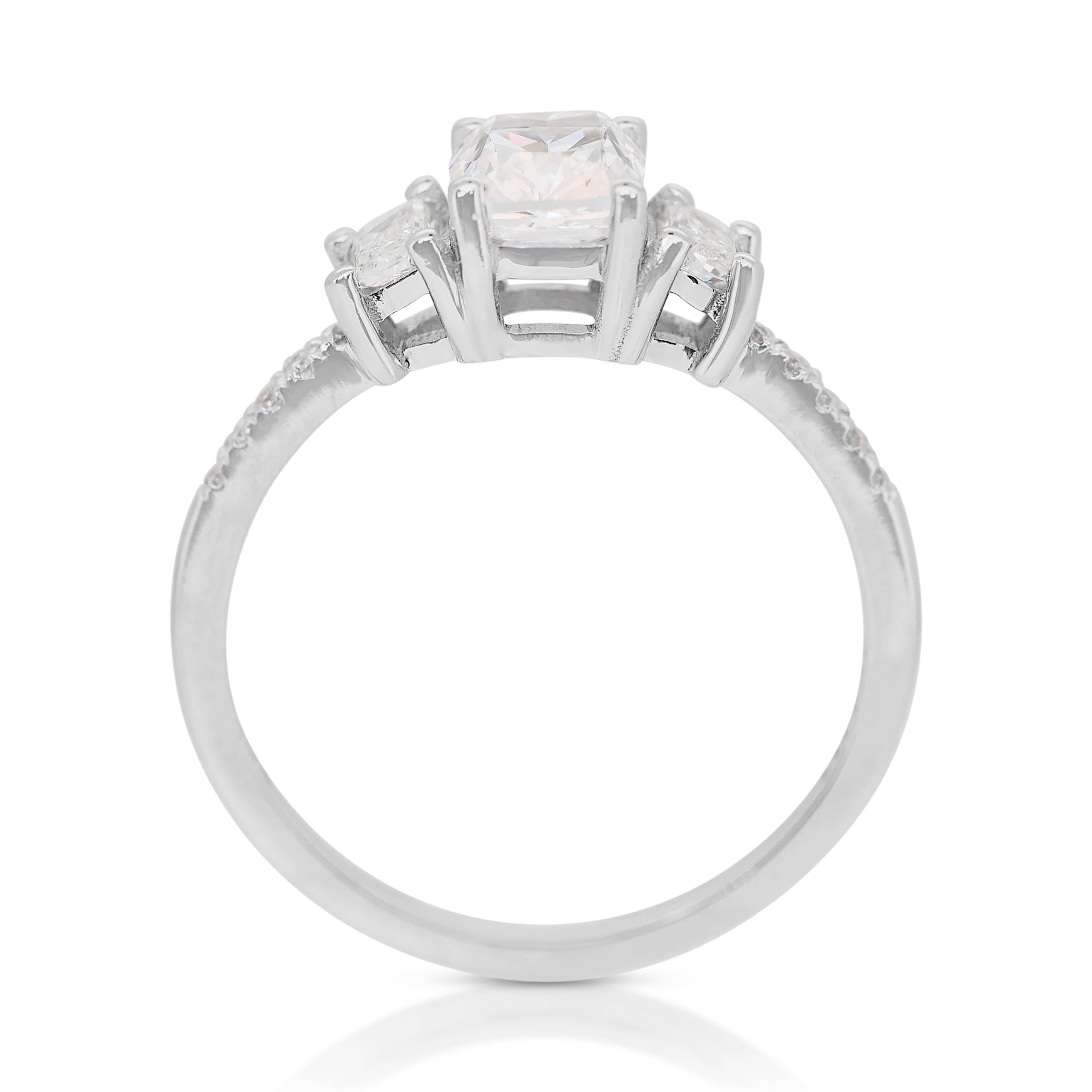 Dazzling 1.30ct Diamonds Ring in 18k White Gold - IGI Certified 2