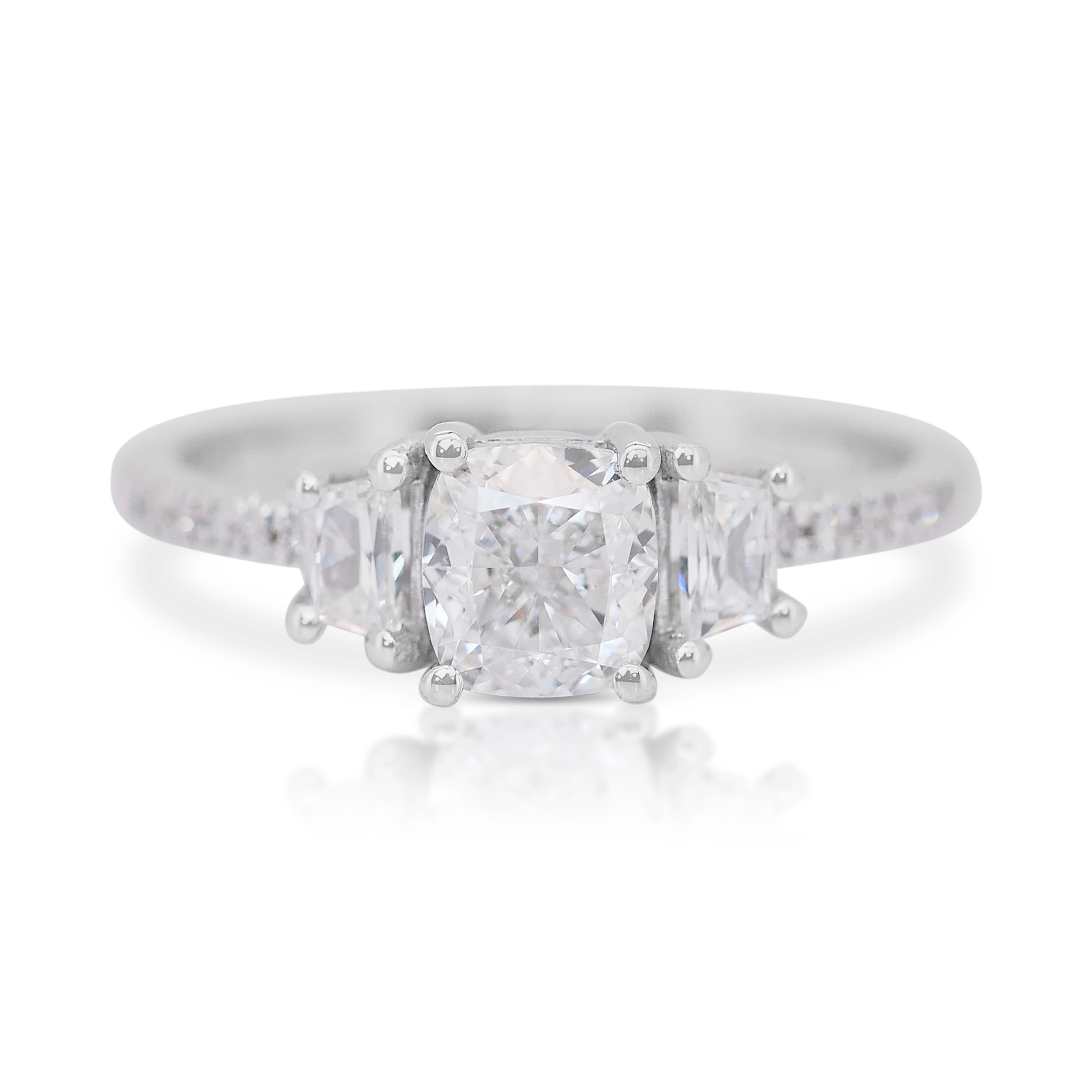 Dazzling 1.30ct Diamonds Ring in 18k White Gold - IGI Certified 3