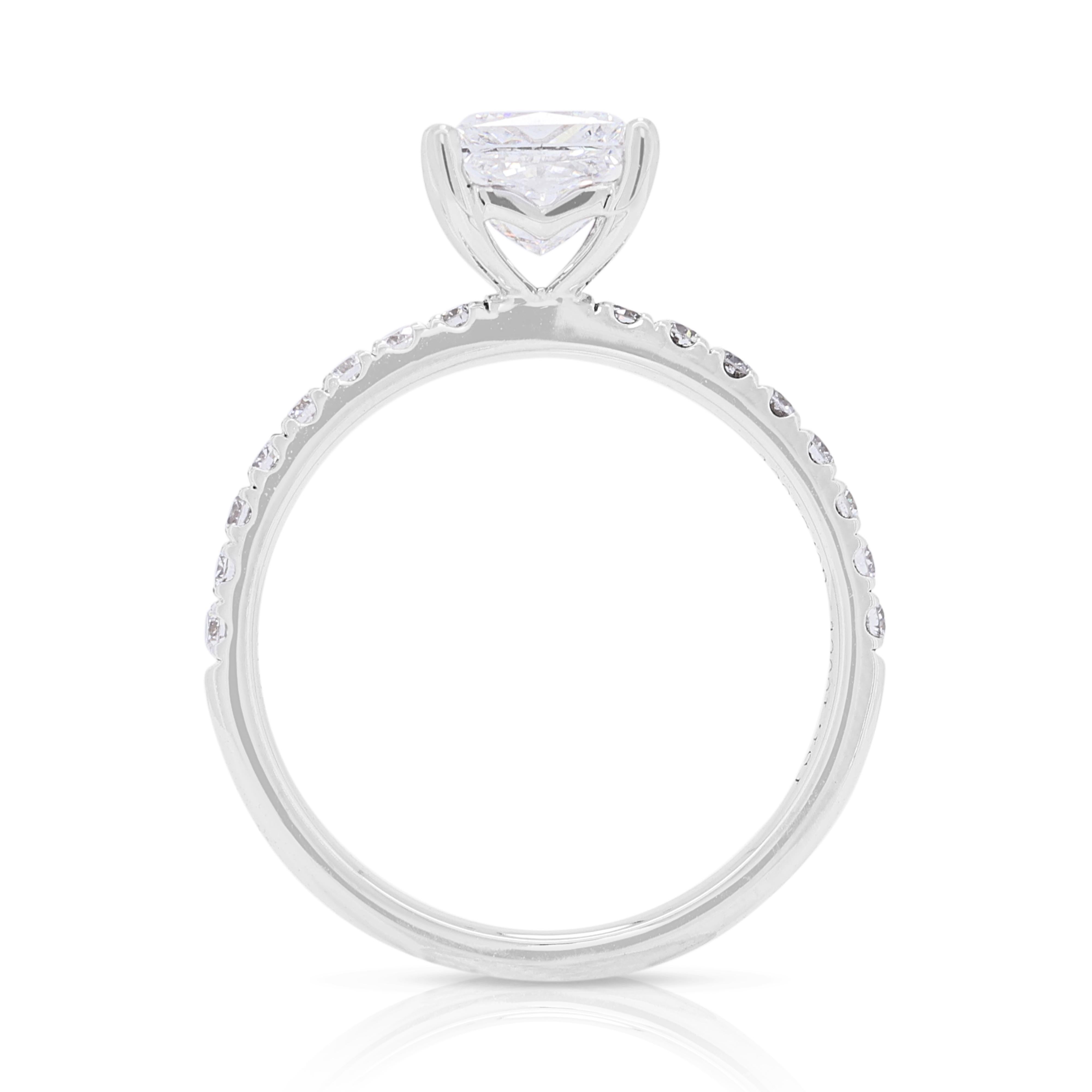 Dazzling 1.32ct Natural Diamond Pave Ring in 18K White Gold 2