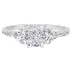Dazzling 1.34ct Diamonds Pave Ring in 18k White Gold - GIA Certified