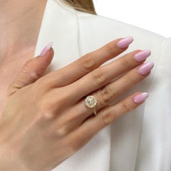Dazzling 1.35ct Diamonds Halo Ring in 18k Yellow Gold - IGI Certified
