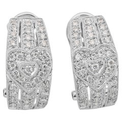 Boucles d
oreilles éblouissantes en or blanc 18 carats de 1,36 ct de diamants - certifiées IGI
