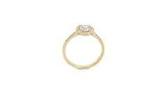 Dazzling 1.36ct Diamonds Halo Ring in 18k Yellow Gold - GIA Certified
