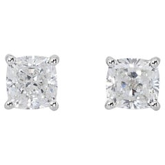 Dazzling 1.40 total carat Natural Diamond Stud Earrings