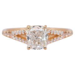 Schillernder 1,40 Karat Diamanten Pave-Ring aus 18 Karat Gelbgold - GIA zertifiziert