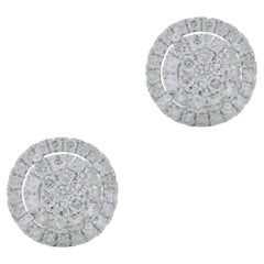 Dazzling 1.44ct Diamonds Stud Earrings in 18K White Gold