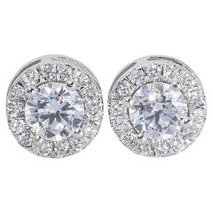 Dazzling 1.45ct Diamond Stud Earrings in 18k White Gold - GIA Certified