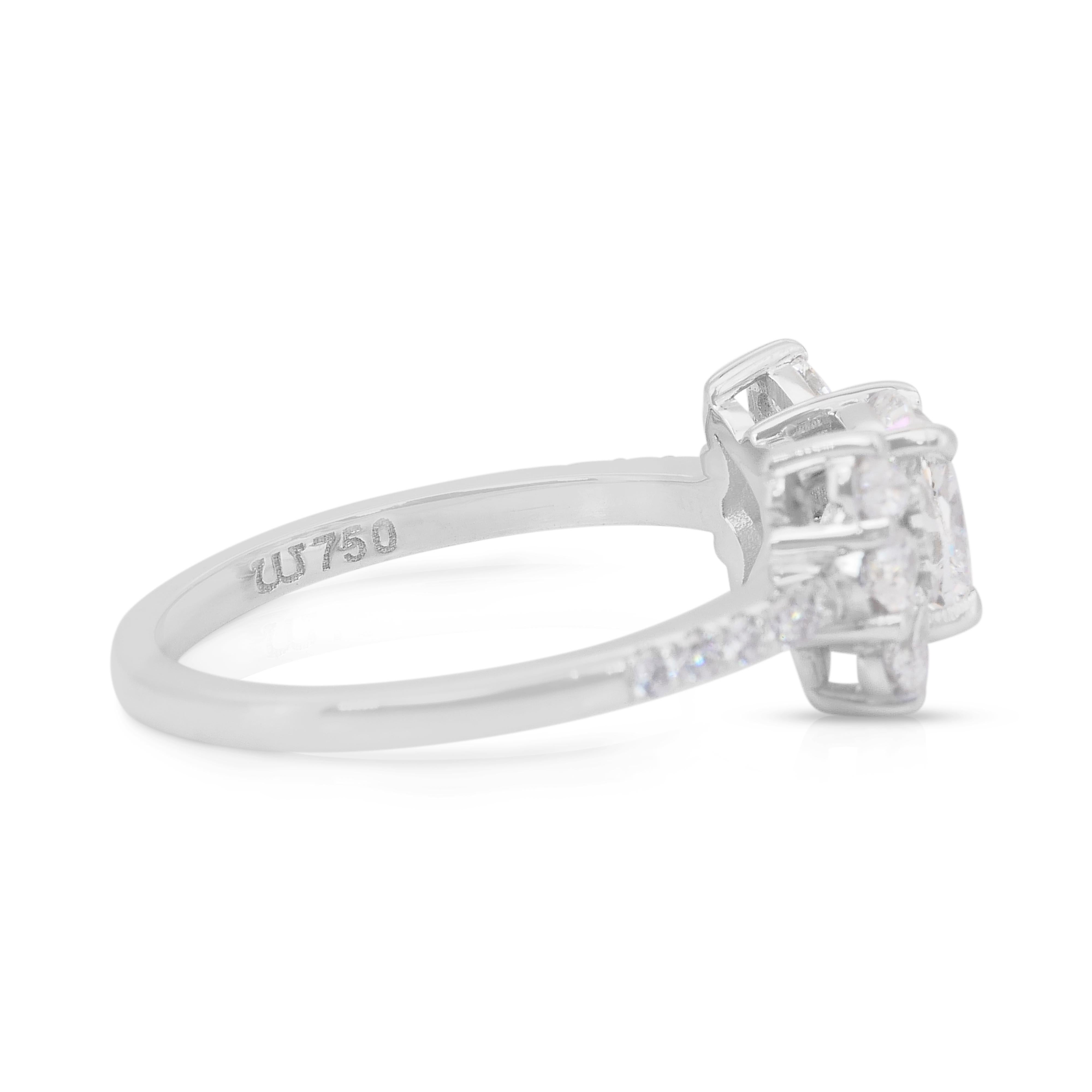 Schillernde 1,49ct Diamanten Ring in 18k Weißgold - GIA zertifiziert im Zustand „Neu“ im Angebot in רמת גן, IL