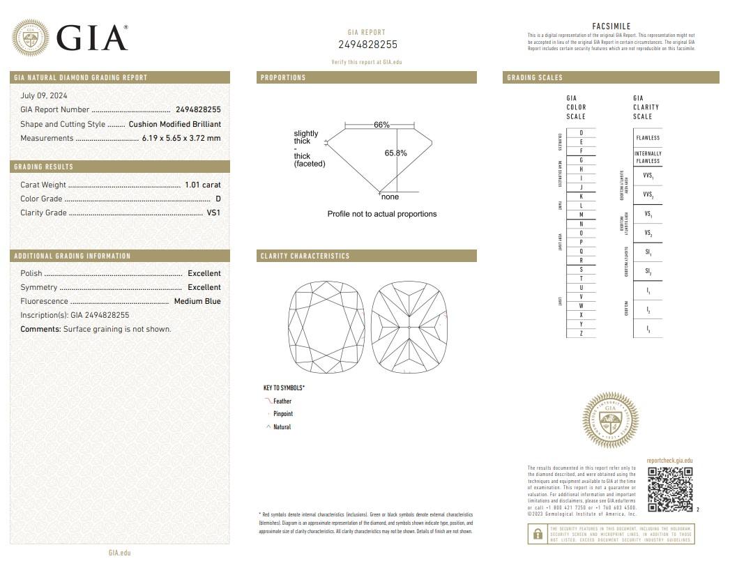 Schillernde 1,49ct Diamanten Ring in 18k Weißgold - GIA zertifiziert im Angebot 1