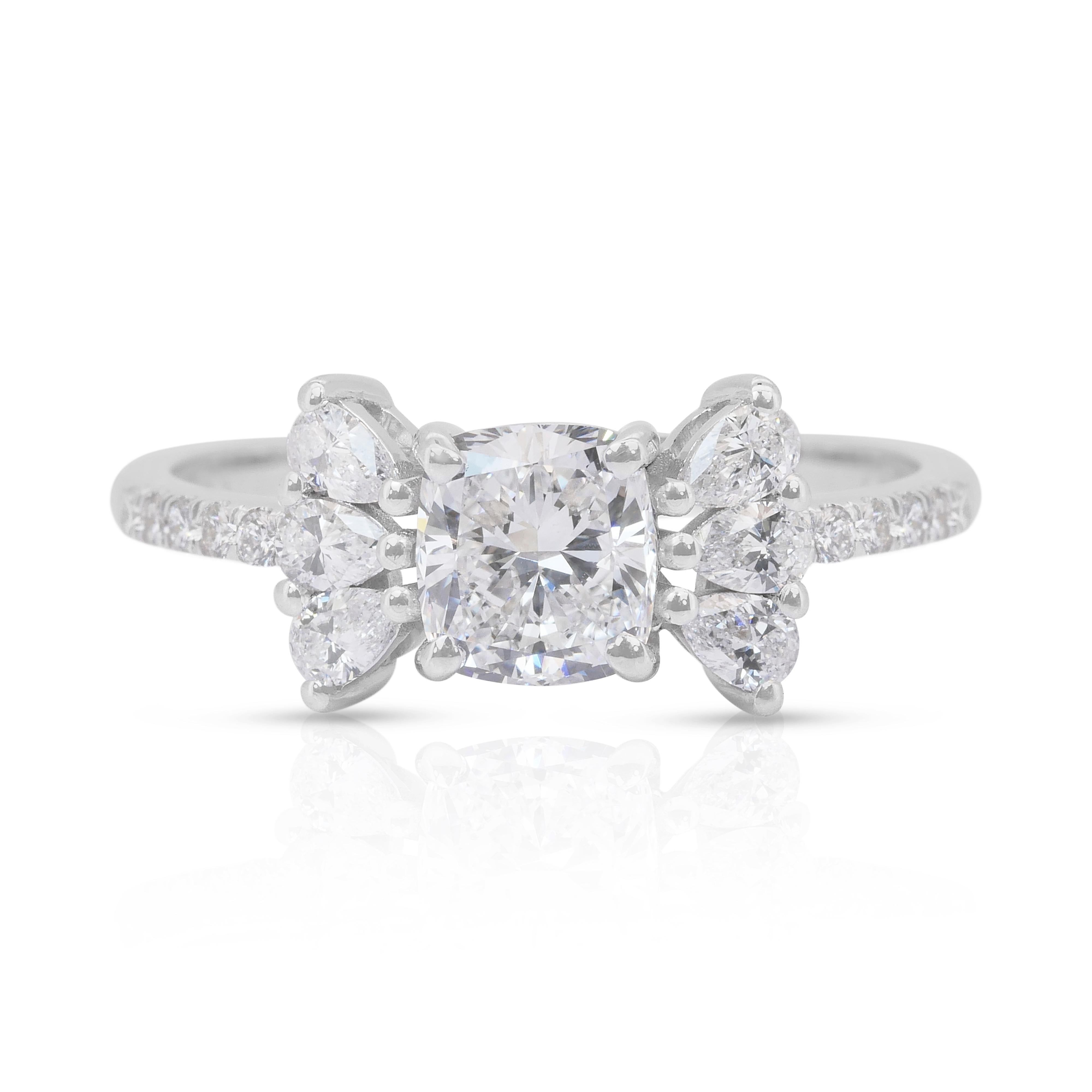 Dazzling 1.49ct Diamonds Ring in 18k White Gold - GIA Certified