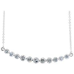Dazzling 14k White Gold Necklace w/ 1.78 Carat Natural Diamonds IGI Certificate